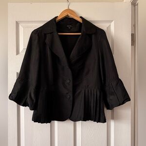 Black Women's Pleated Hem Jacket